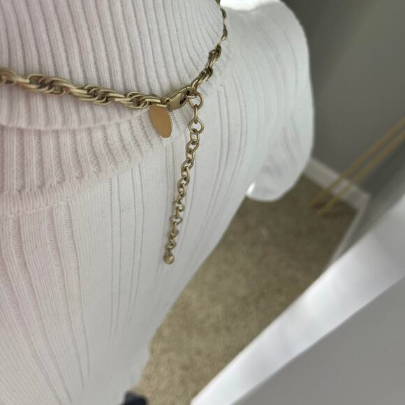 Chico's silver tone pendant necklace chunky chain link signed costume jewelry - Picture 4 of 14